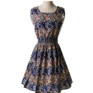 3 FOR $15 NWOT Blue Floral Sheer Dress